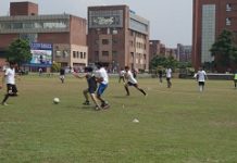 Amity Global Business School Noida win first football match during Sangathan 2016 at Amity AGBS Noida AIE AIBAS
