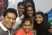 Indian Olympic stars Sindhu, Sakshi, Dipa and Gopichand awarded BMW cars for their outstanding achievement Sachin PV Sindhu Sakshi Malik