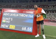Sumit Antil breaks his own world record in Men’s Javelin F64 category, wins gold medal at Paralympics Games 2020 sumit Antil Javelin
