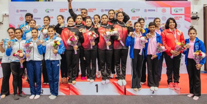 Dipa Karmakar shines in all around Railways clinch Gold in Womens Team category at Senior Artistic Gymnastics National Championship 2024 Dipa Karmakar shines in all around Railways clinch Gold in Womens Team category at Senior Artistic Gymnastics National Championship 2024