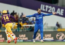 Table leaders MI Emirates outplay Sharjah Warriors by eight wickets Waqar Slamkheil